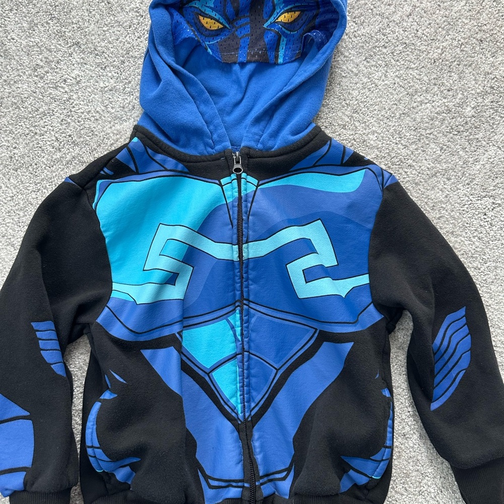 Black Beetle Boy’s Blue and Black Graphic Hoodie